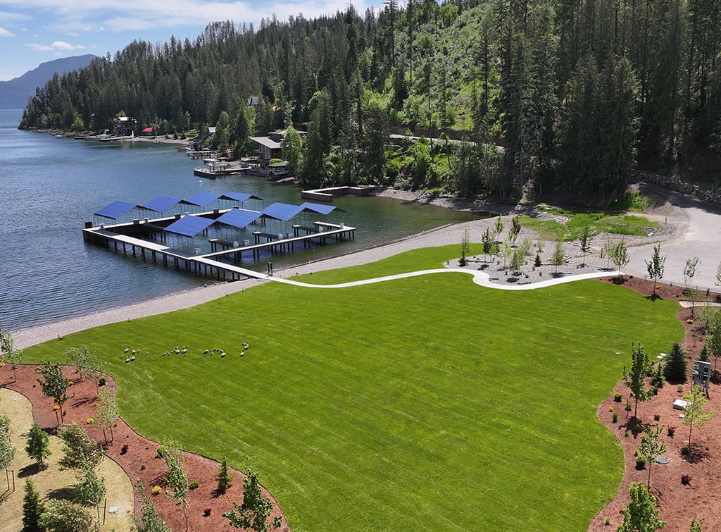 Community Docks With Turf Play Area
